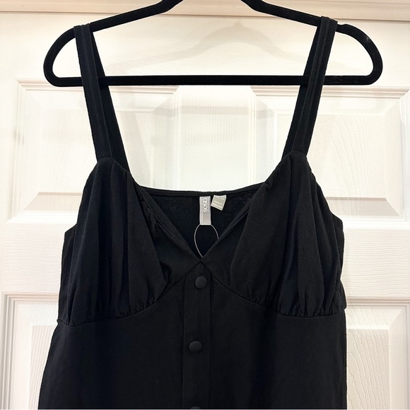 ASOS DESIGN Tall button through cupped mini dress in black sz 14 - Picture 5 of 9